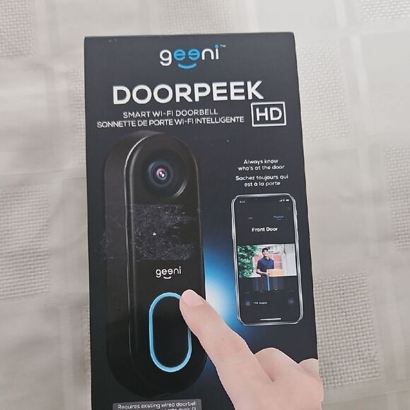 HOST PICK Geeni Doorpeek Smart Wi-Fi Doorbell - Black - Picture 16 of 16
